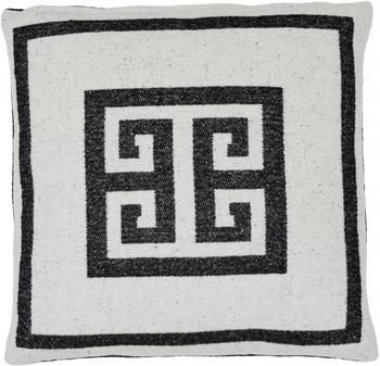 Housse de coussin 45x45 noir et blanc Lugano