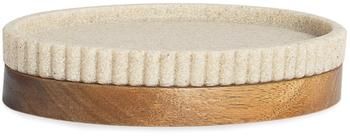Porte-savon ovale décor bois Laura
