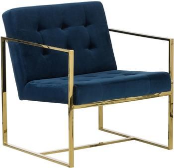 Fauteuil lounge en velours bleu Manhattan