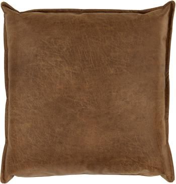 Coussin canapé 60x60 en cuir recyclé brun Lennon