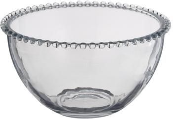 Saladier en verre à bord décoré Perles, Ø 21 cm