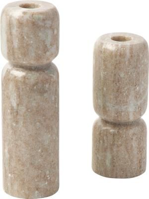 Set 2 candelabri in marmo effetto travertino Como