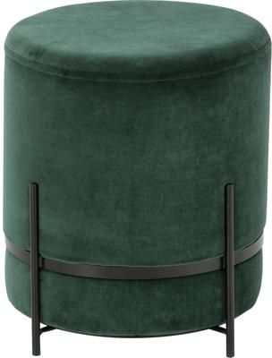 Pouf in velluto verde scuro Haven