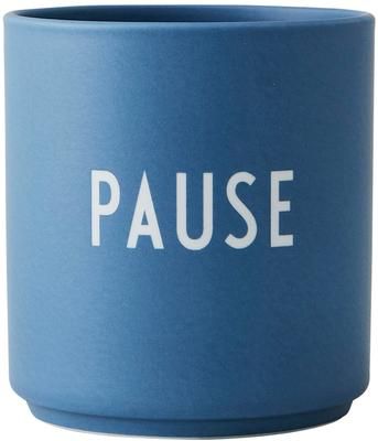 Mug design en porcelaine bleu Favourite PAUSE