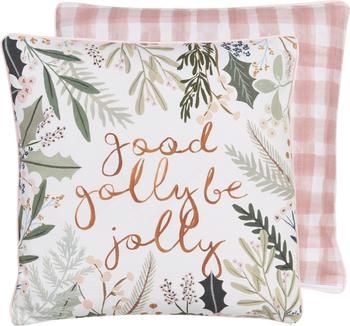 Housse de coussin 45x45 réversible Good Golly Be Jolly par Candice Gray