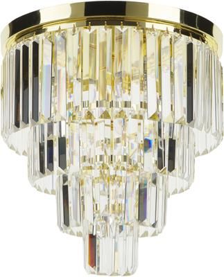 Kristalglazen plafondlamp Gracja in goudkleur