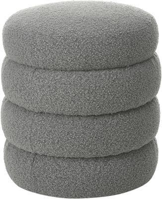 Tabouret tissu bouclé gris Alto