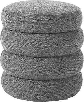 Tabouret tissu bouclé gris Alto