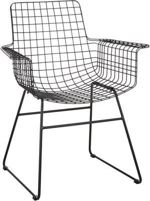 Kovová židle s područkami Wire
