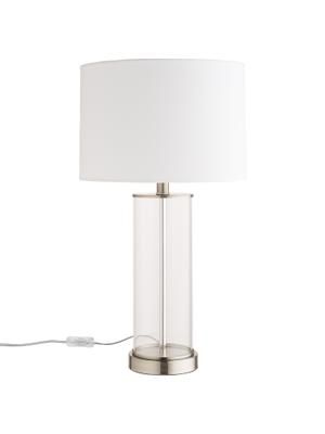 Lampa stołowa ze szkła i lnu Abigail