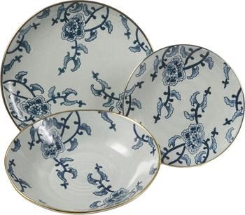 Serviesset Hamasei met goudkleurige rand, 6 personen (18-delig)
