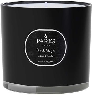 Bougie parfumée à trois mèches Black Magic (agrumes et vanille)