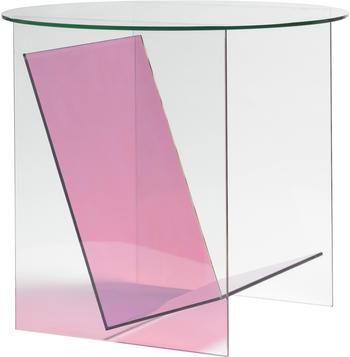 Tavolino in vetro trasparente/rosa Tabloid