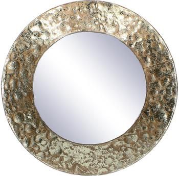 Miroir mural rond en métal laiton Fridy