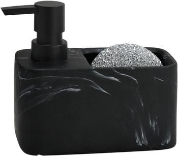Seifenspender Galia in Marmoroptik mit Schwamm, 2er-Set