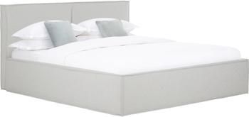 Letto imbottito in tessuto grigio chiaro Dream