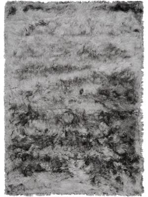Glänzender Hochflor-Teppich Jimmy in Hellgrau