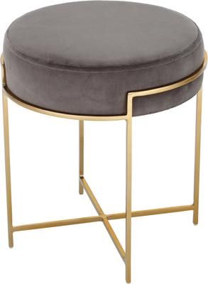 Tabouret en velours avec structure en métal Madeleine