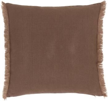 Housse de coussin lin brun foncé Luana