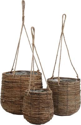 Set de macetas colgantes Santo, 3 uds., con bolsa de plástico