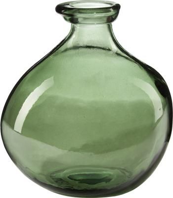 Vase bouteille en verre recyclé vert Dina