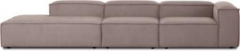 Méridienne modulable XL velours côtelé brun Lennon