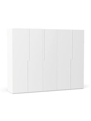 Armadio bianco componibile ad ante girevoli Leon, larg. 250 cm, diverse varianti