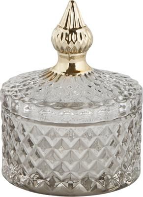 Petite boîte de rangement verre gris clair Miya