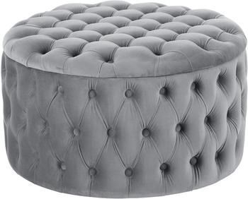 Pouf coffre XL velours gris Chiara