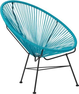 Fauteuil acapulco bleu caraïbe plastique tressé Bahia