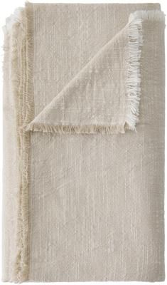 Baumwoll-Tischdecke Ivory mit Fransen