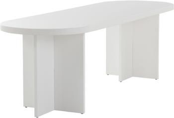 Table ovale en bois blanc Cruz