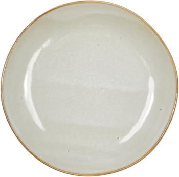 Handgemachte Steingut-Frühstücksteller Thalia in Beige, 2 Stück