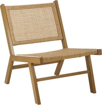 Poltroncina da giardino intrecciata effetto legno Palina