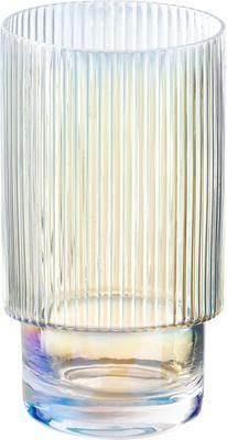 Verres à eau avec surface irisée et relief rainuré Minna de Guglielmo Scilla, 4 pièces