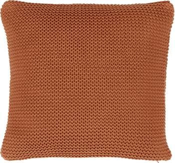 Housse de coussin tricotée en coton bio rouge rouille Adalyn