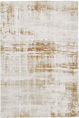 Tapis gris argent/brun doré coton tissé à plat Louisa