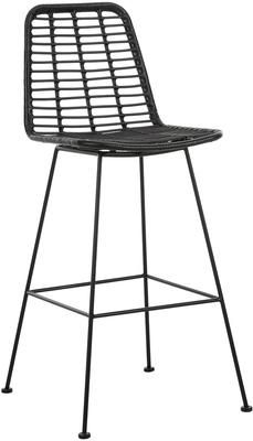 Krzesło barowe z polirattanu z metalowymi nogami Costa