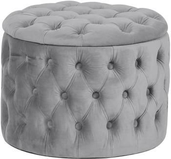 Pouf coffre en velours gris Chiara