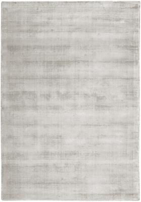 Tappeto in viscosa color grigio chiaro-beige tessuto a mano Jane