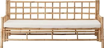 Sofa z drewna bambusowego z tapicerowanym siedziskiem (3-osobowa)