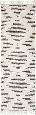 Tapis de couloir en coton bohème tissé à la main avec franges Lines