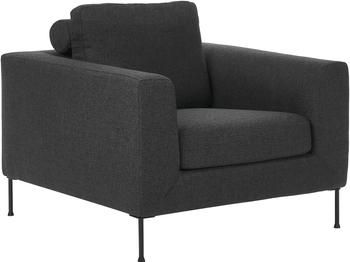 Fauteuil lounge anthracite avec pieds en métal Cucita