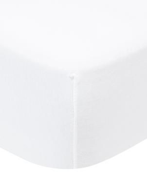 Drap-housse blanc en jersey élasthanne pour sommier tapissier Lara