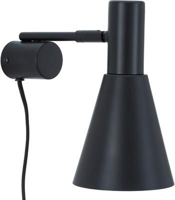 Verstelbare wandlamp Sia met stekker in mat zwart