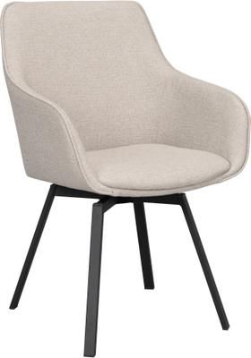 Krzesło tapicerowane z metalowymi nogami Alison, obrotowe