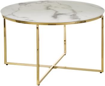 Mesa de centro Antigua, tablero de cristal en aspecto mármol