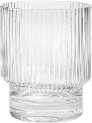 Verre à eau artisanal surface rainurée Minna, 4 pièces