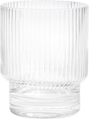 Ručne vyrobený pohár na vodu s drážkovaným reliéfom Minna, 4 ks