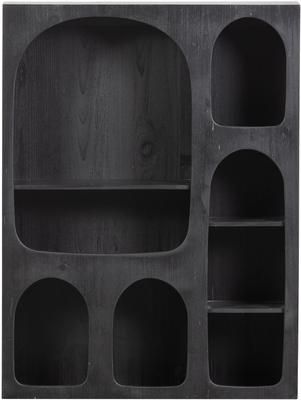 Scaffale da parete in legno di pino nero Barney